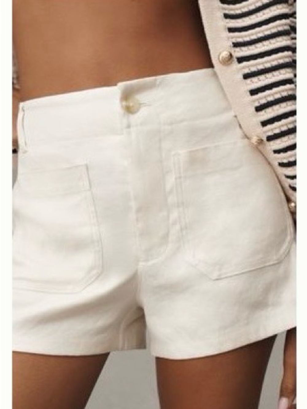 🤍 Anthropologie Maeve Collette European Linen High Rise Shorts